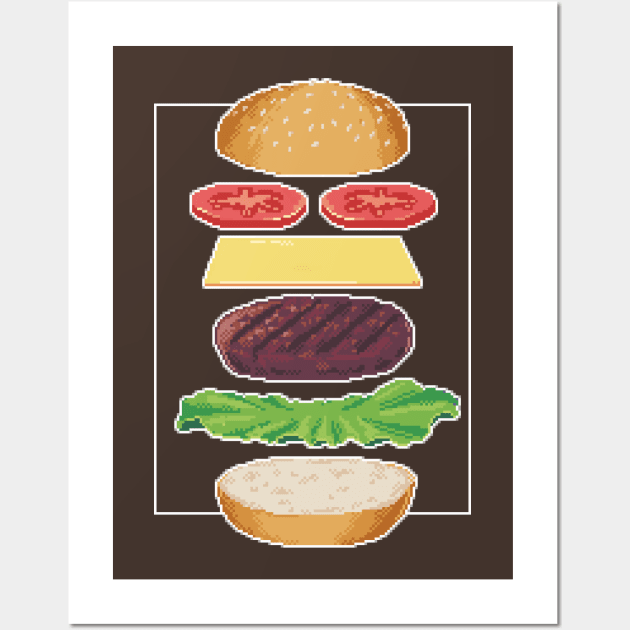 Pixel Art Burguer Anatomy Wall Art by Quintino Pixels